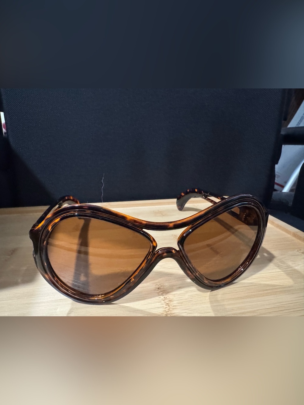 Tortoiseshell Oversized Women's Sunglasses - Brown Lenses